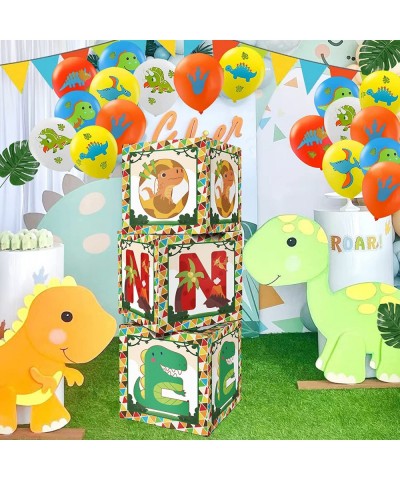 Dinosaur 1st Birthday Balloon Boxes Decorations 3pcs One BABY Farm Theme Balloon Boxes for Baby Dinosaur Theme First Birthday...