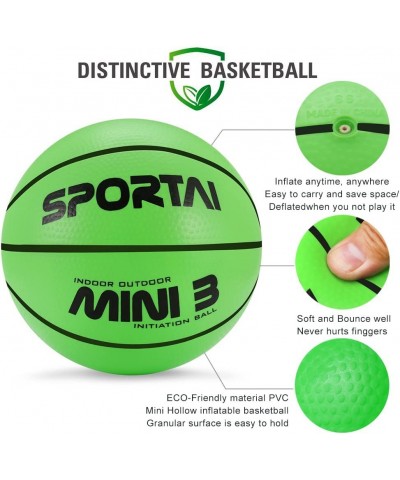 Small Basketball Mini Cute Bouncy Balls for Kids Safe and Soft Basketball for Toddler to Handheld 5.5" Green (Come Deflated) ...