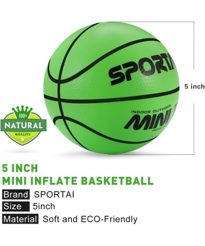 Small Basketball Mini Cute Bouncy Balls for Kids Safe and Soft Basketball for Toddler to Handheld 5.5" Green (Come Deflated) ...