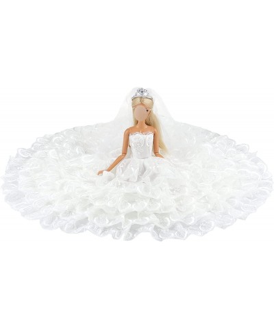 Wedding Dress Princess Evening Party White Dress Gown with Veil for 11.5 inch Dolls $26.54 Doll Accessories