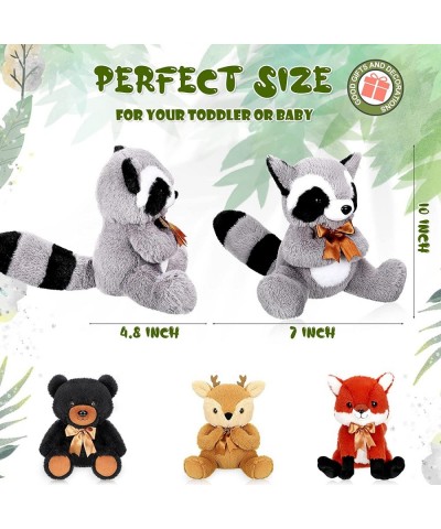 Woodland Stuffed Animal Halloween Jungle Animal Toy Set Including Plush Elk Fox Raccoon Black Bear Realistic Toy Woodland For...