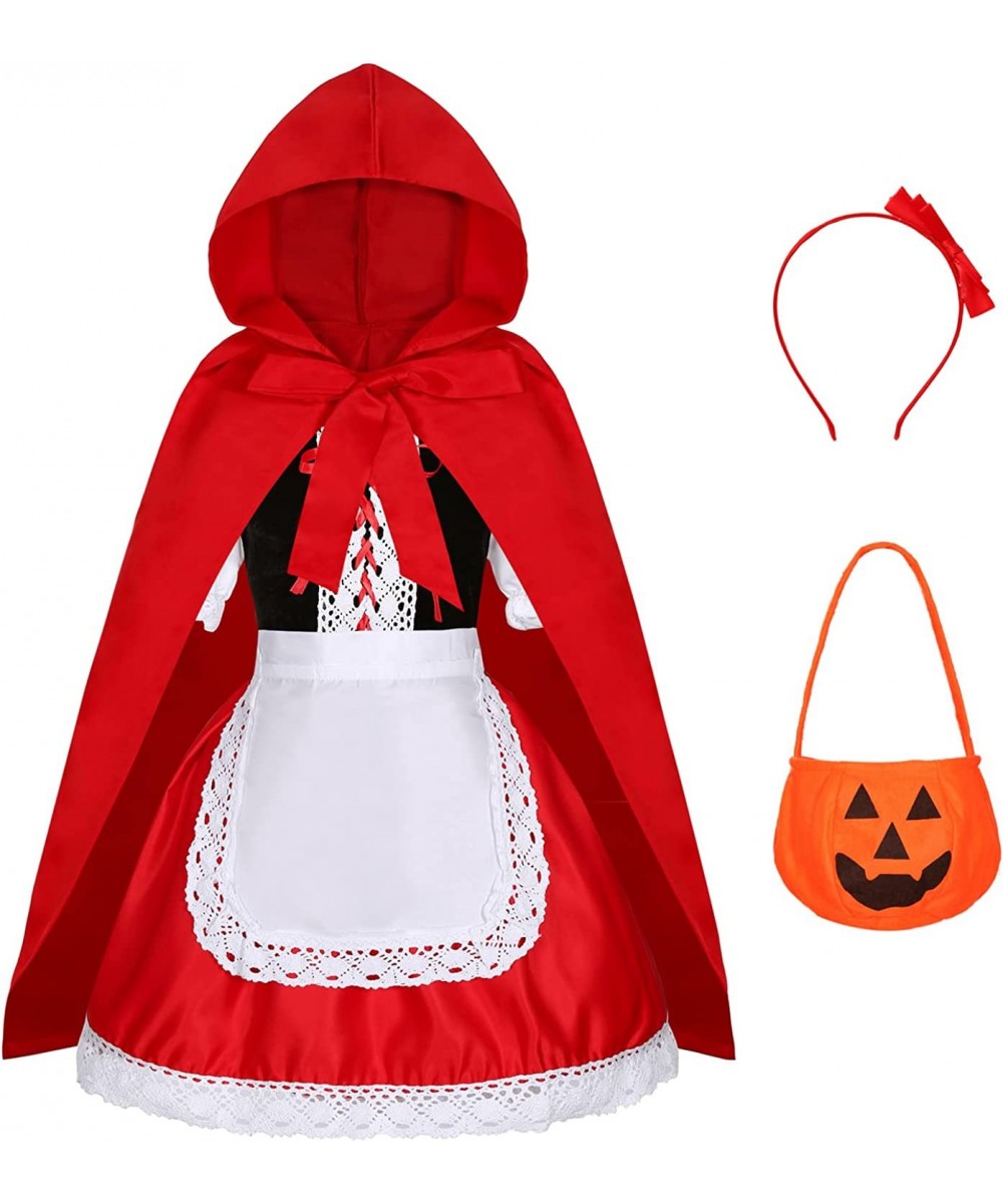 Little Red Riding Hood Costume Dress for Girls Kids Halloween Costumes Fairytale Storybook Character Cosplay $33.12 Kids' Cos...