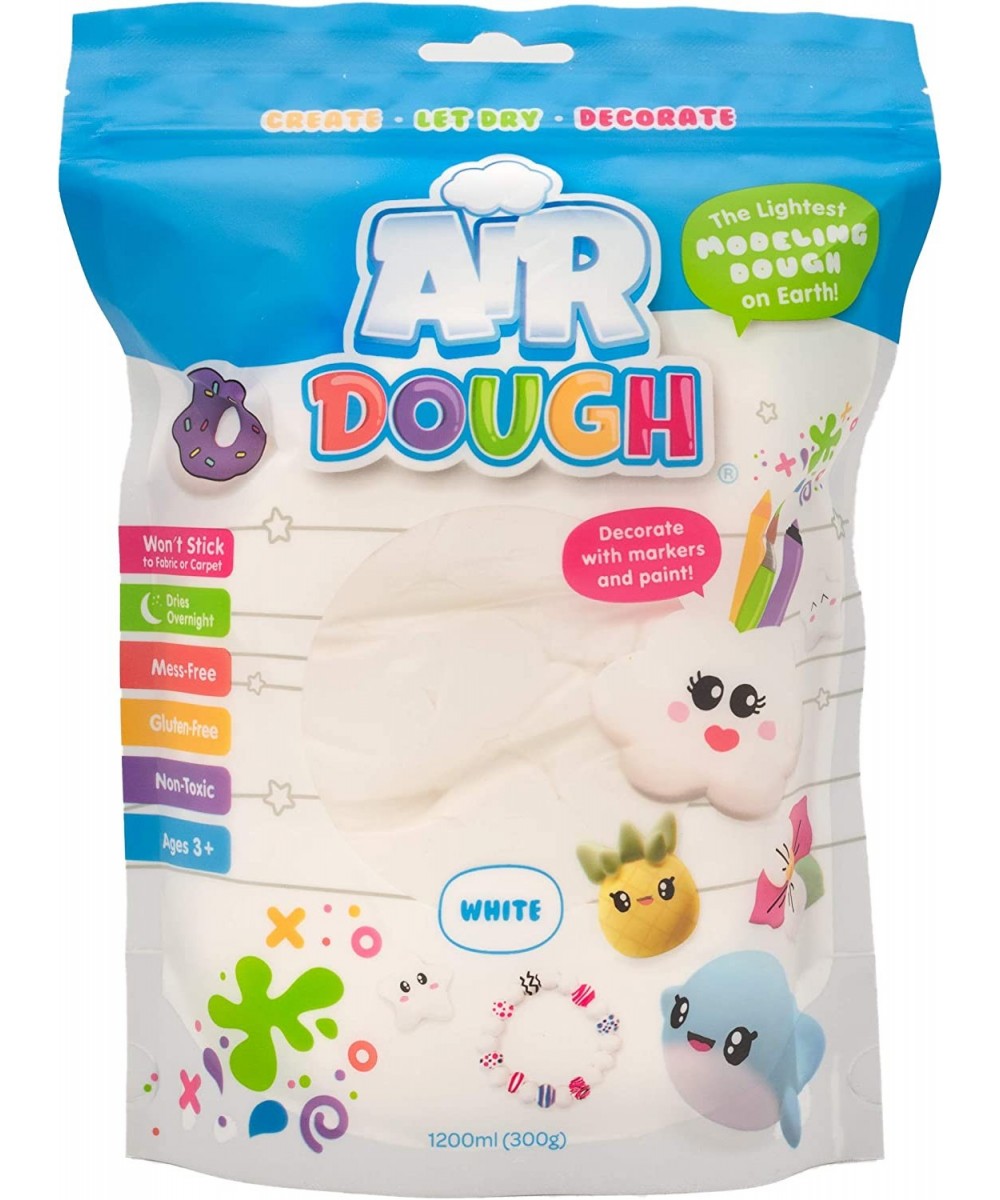 Air Dough - White Air Dry Ultra Light Non-Toxic Modeling Clay in a Resealable Bag Including Tutorial Videos (Educational Crea...