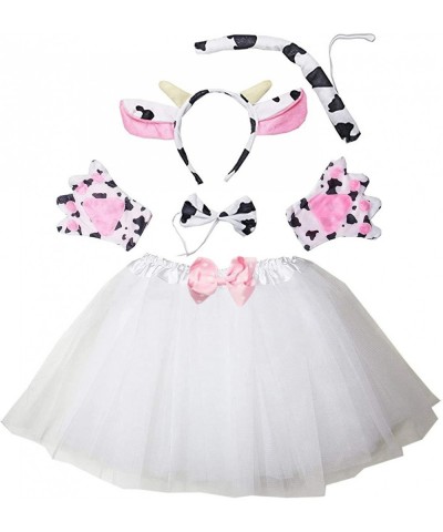 Kids Animal Costume White Dairy Cattle Milk Cow Tutu Ear Headband Bow Tie Tail Dress Up $26.21 Kids' Costumes