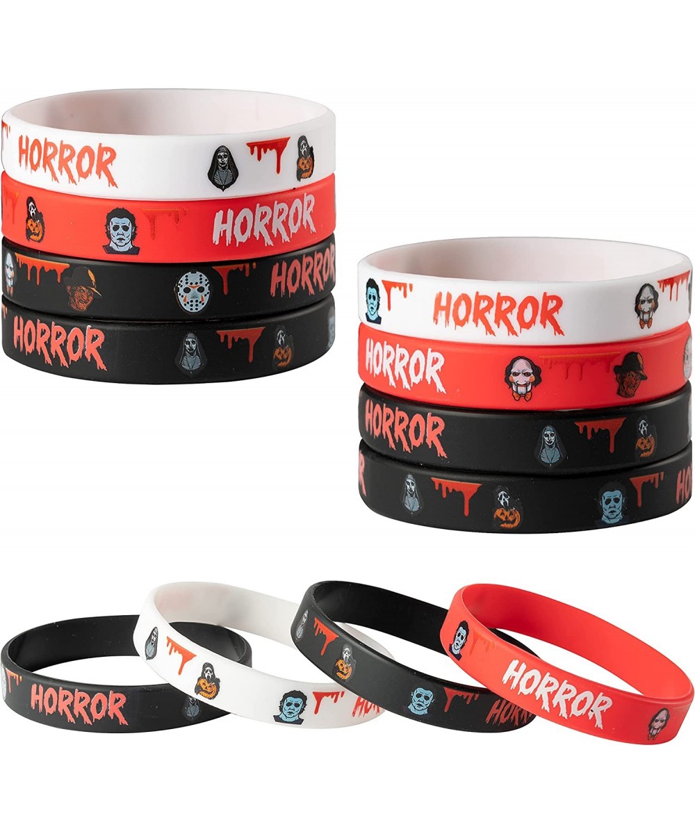 24Pcs Horror Classic Movie Theme Halloween Party Bracelets Soft Rubber Wristband Sport Stretch Dress Up Accessories Birthday ...