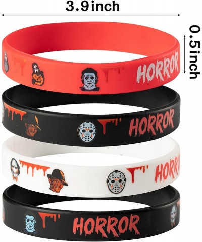 24Pcs Horror Classic Movie Theme Halloween Party Bracelets Soft Rubber Wristband Sport Stretch Dress Up Accessories Birthday ...