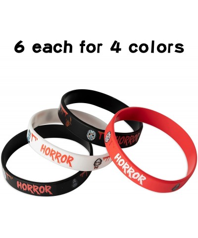 24Pcs Horror Classic Movie Theme Halloween Party Bracelets Soft Rubber Wristband Sport Stretch Dress Up Accessories Birthday ...