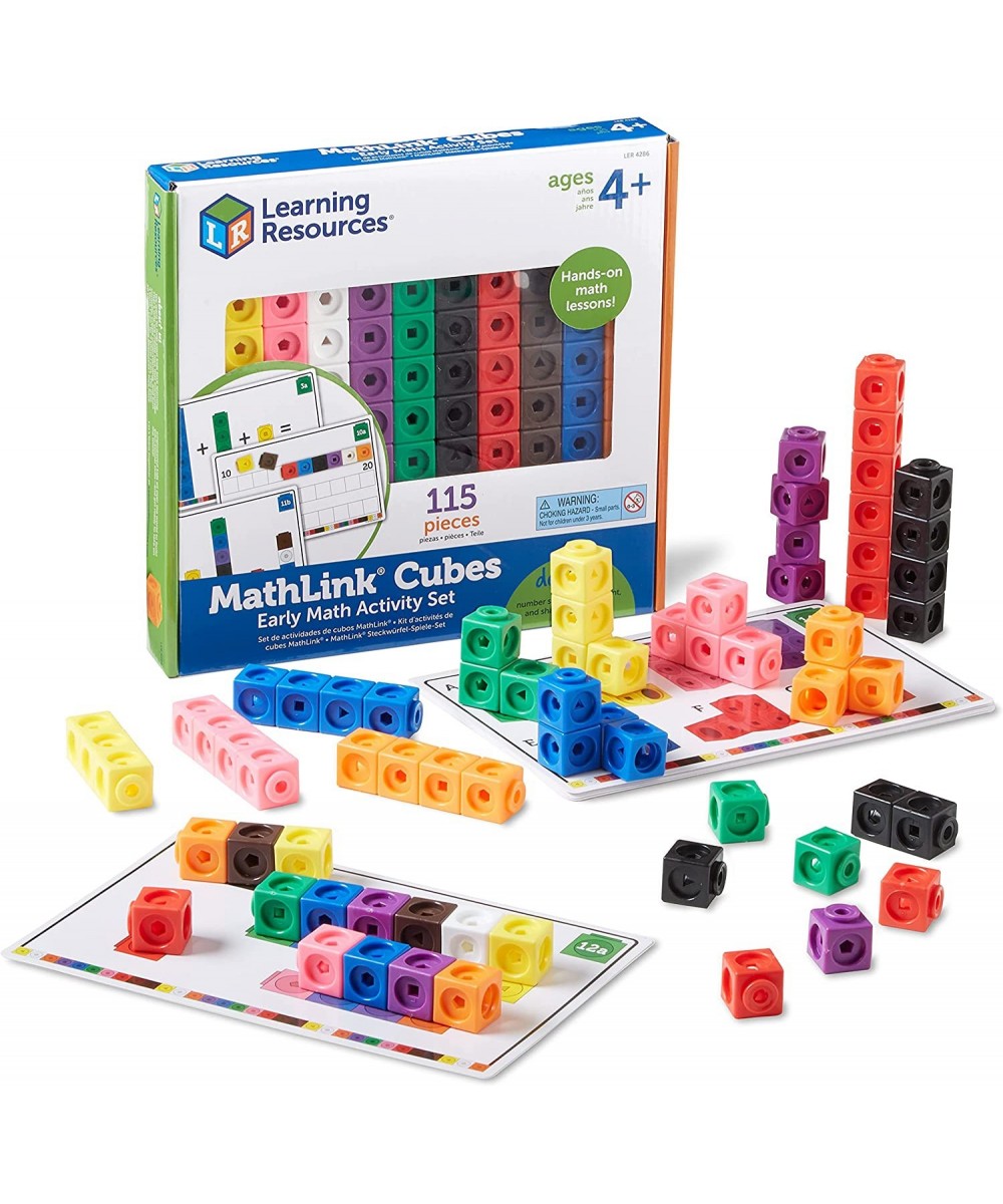 MathLink Cubes Early Math Activity Set - 115 Pieces Ages 4+ Kindergarten STEM Activities Math Cubes Activity Set and Games fo...