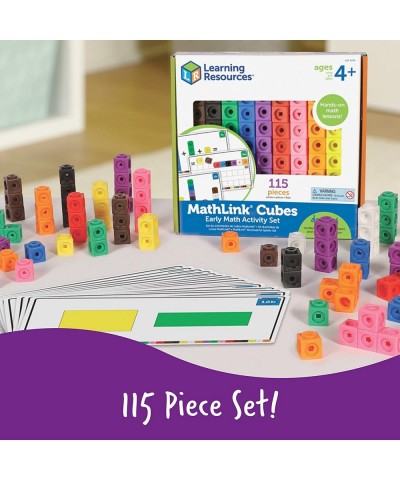 MathLink Cubes Early Math Activity Set - 115 Pieces Ages 4+ Kindergarten STEM Activities Math Cubes Activity Set and Games fo...