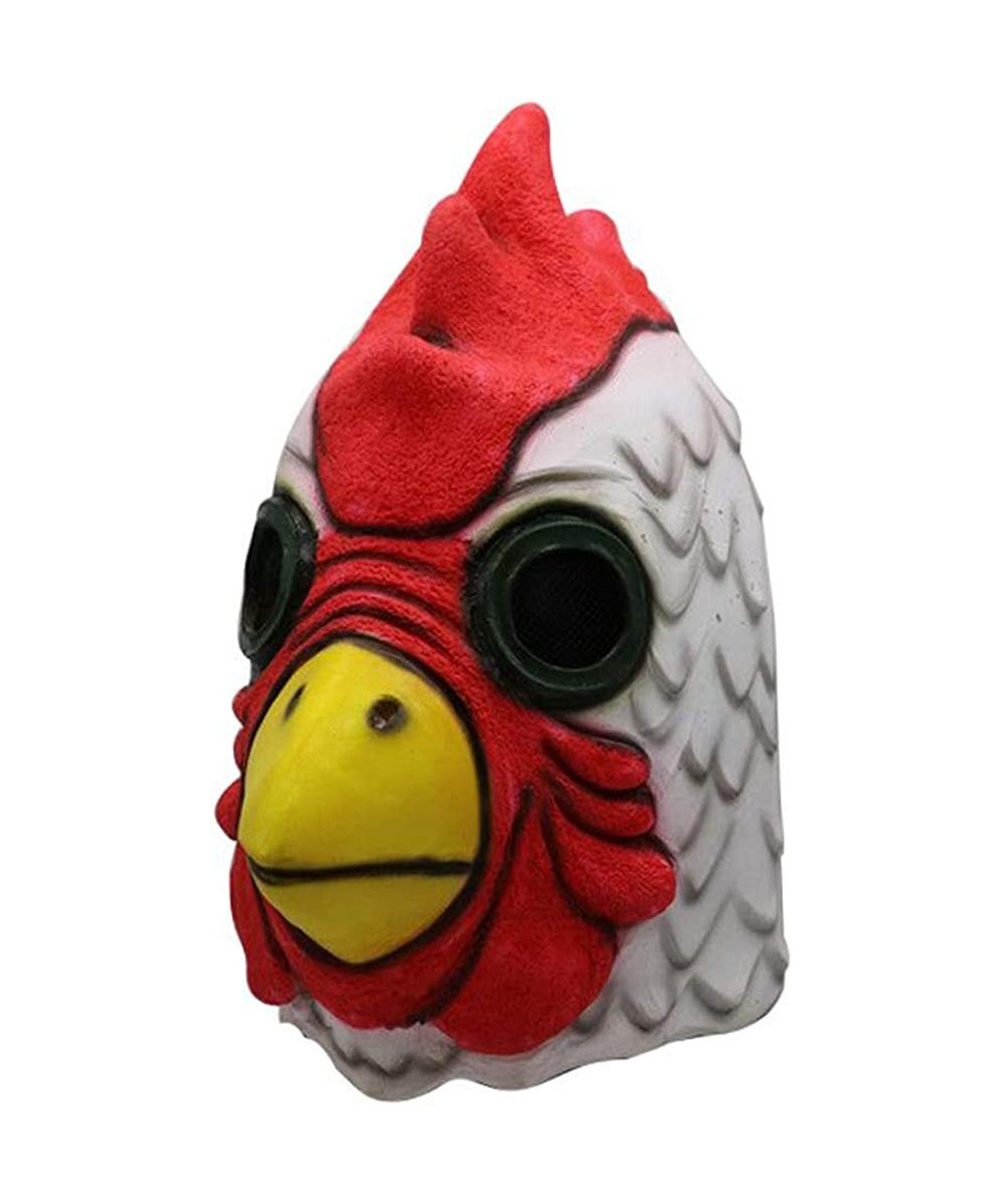 2018 Exclusive Latex Cartoon Rooster Head Halloween Chicken Costume Mask $43.48 Kids' Dress-Up Accessories