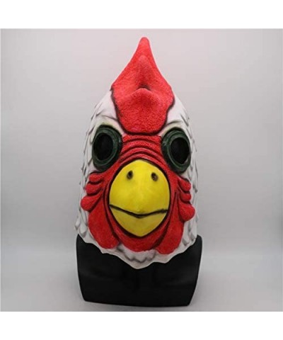 2018 Exclusive Latex Cartoon Rooster Head Halloween Chicken Costume Mask $43.48 Kids' Dress-Up Accessories