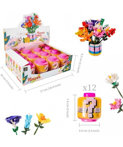 12 in 1 Flower Bouquet Building Blocks Set Artificial Flowers Botanical Collection Building Block Toys for Adults & Girls Age...