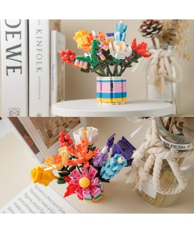 12 in 1 Flower Bouquet Building Blocks Set Artificial Flowers Botanical Collection Building Block Toys for Adults & Girls Age...