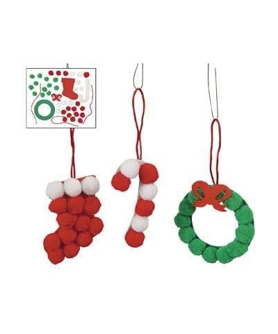 Pom-Pom Christmas Ornaments Craft Kit for Kids-Stocking Wreath Candy Cane Shapes-Makes 12 $26.68 Kids' Drawing & Writing Boards