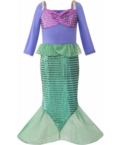 Girls Mermaid Princess Costume Sequins Party Dress Cosplay Outfit $41.31 Kids' Costumes