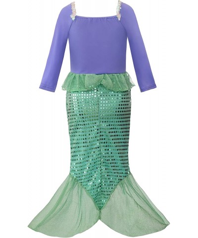 Girls Mermaid Princess Costume Sequins Party Dress Cosplay Outfit $41.31 Kids' Costumes