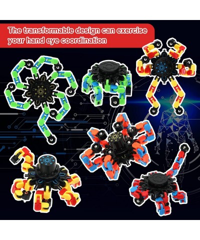 40 Pack Funny Sensory Fidget Toys Transformable Chain Robot Finger Toy DIY Deformation Robot Mechanical Spinners Stress Relie...