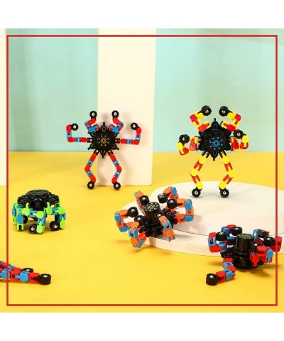 40 Pack Funny Sensory Fidget Toys Transformable Chain Robot Finger Toy DIY Deformation Robot Mechanical Spinners Stress Relie...