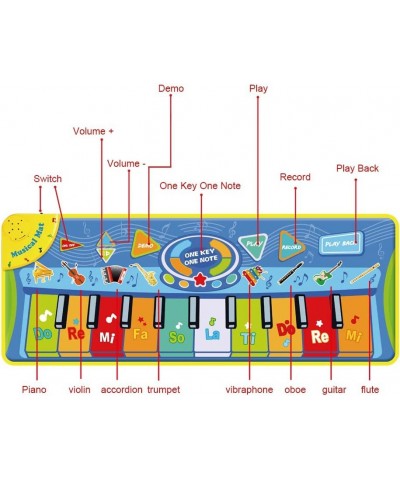 51X18.9 inch （130X48cm） Piano Mat Musical Keyboard Playmat Dancing Mat Touch Play Blanket Gifts Toys for Kids $23.52 Kids' Mu...