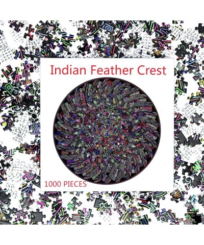 Puzzle-The Indian Feather-1000 Pieces Round Puzzle Color Challenge Jigsaw Puzzles for Adults and Kids $29.82 Jigsaw Puzzles