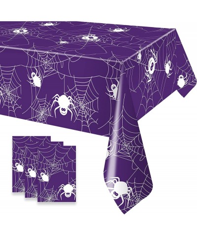 3 Pieces 51" x 107" Spider Halloween Party Tablecloth Disposable Purple Table Cover for Halloween Party Decorations (Purple) ...