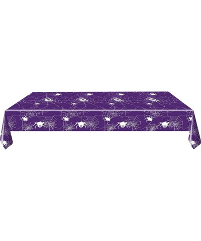 3 Pieces 51" x 107" Spider Halloween Party Tablecloth Disposable Purple Table Cover for Halloween Party Decorations (Purple) ...