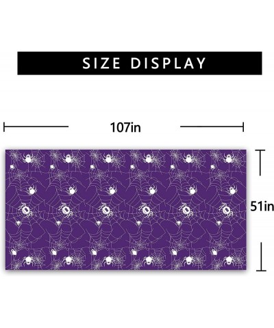 3 Pieces 51" x 107" Spider Halloween Party Tablecloth Disposable Purple Table Cover for Halloween Party Decorations (Purple) ...