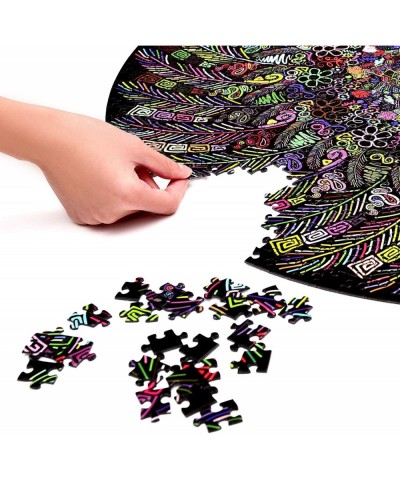 Puzzle-The Indian Feather-1000 Pieces Round Puzzle Color Challenge Jigsaw Puzzles for Adults and Kids $29.82 Jigsaw Puzzles