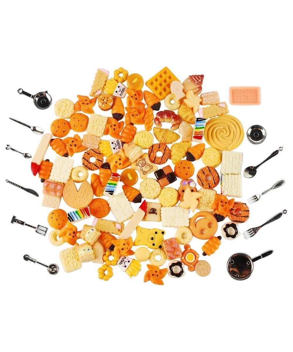 112PCS Miniature Decor Dessert Pastry Toy Food Cake Topper Scrapbooking Shoe Decoration Charms(Bread) $20.48 Dollhouse Access...