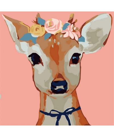 DIY Acrylic Painting Paint by Number Kits for Kids Beginner - Flower Roe Deer 8" x 8 $30.21 Craft Kits