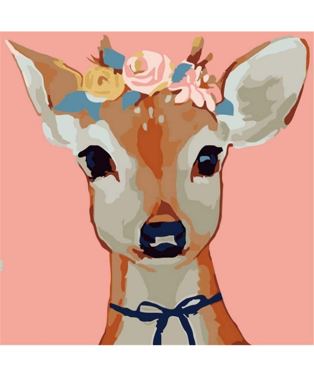 DIY Acrylic Painting Paint by Number Kits for Kids Beginner - Flower Roe Deer 8" x 8 $30.21 Craft Kits