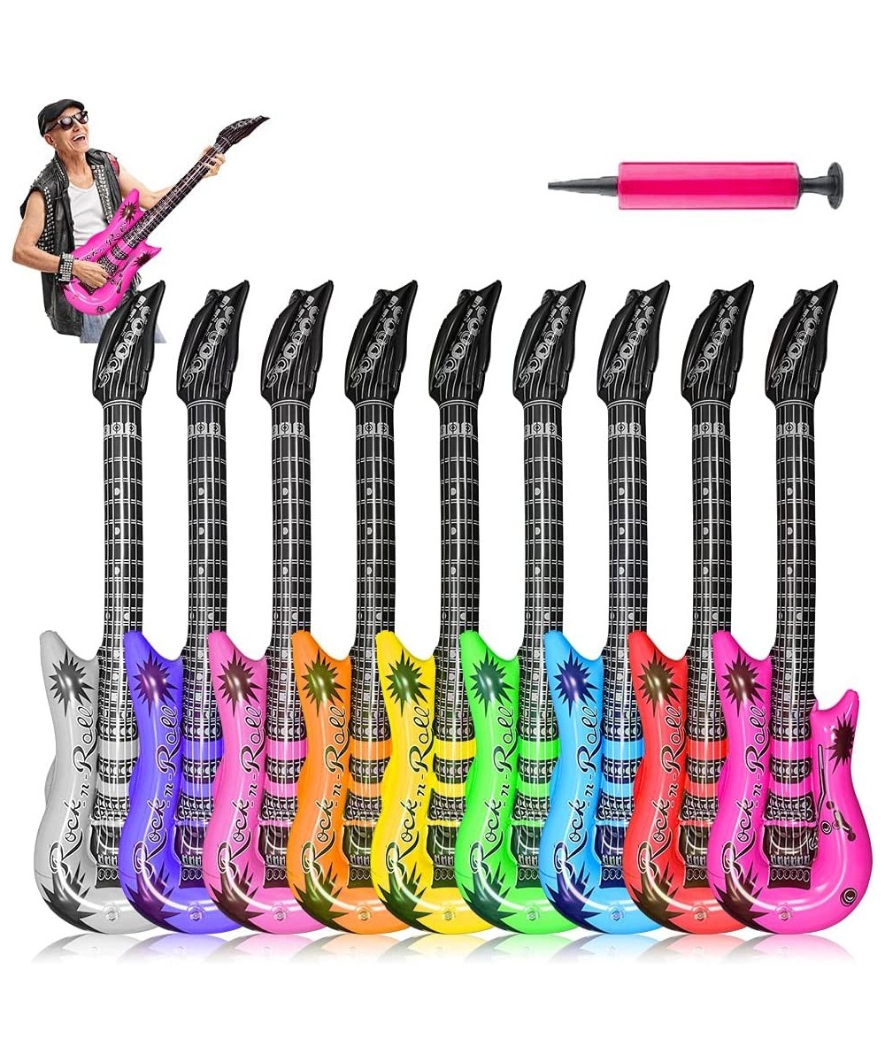 9 Colors Inflatable Guitar 35inch Rock Star Guitar Set Electric Blow Up Guitar for 80s 90s Themed Carnival Party Adults Child...