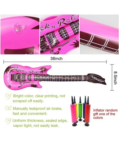 9 Colors Inflatable Guitar 35inch Rock Star Guitar Set Electric Blow Up Guitar for 80s 90s Themed Carnival Party Adults Child...