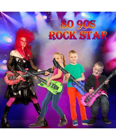 9 Colors Inflatable Guitar 35inch Rock Star Guitar Set Electric Blow Up Guitar for 80s 90s Themed Carnival Party Adults Child...