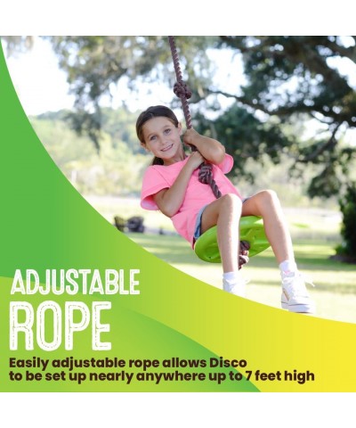 Disco - 3-in-1 Multi-Purpose Sit Stand & Climb Disc Swing Heavy Duty Climbing Rope Swing - 6 Foot Rope with Four Adjustable K...