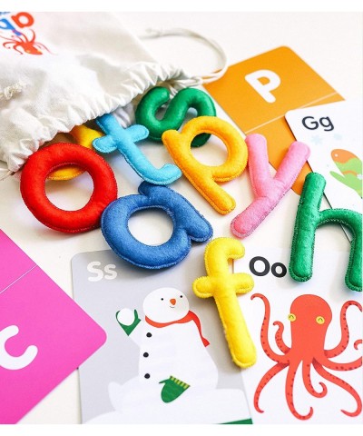 Montessori Felt Letters and ABC Flash Cards - Lowercase Large Alphabet Letters for Toddlers and Educational Flashcards for Pr...