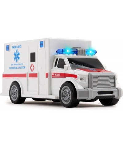 Rescue Ambulance Friction Powered 1:20 Scale Toy Car with Lights and Sounds Durable Kids Medical Transport Emergency Vehicle ...