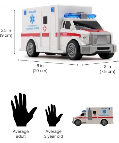 Rescue Ambulance Friction Powered 1:20 Scale Toy Car with Lights and Sounds Durable Kids Medical Transport Emergency Vehicle ...