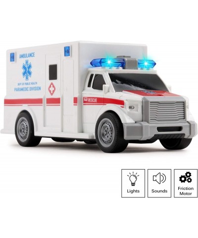 Rescue Ambulance Friction Powered 1:20 Scale Toy Car with Lights and Sounds Durable Kids Medical Transport Emergency Vehicle ...