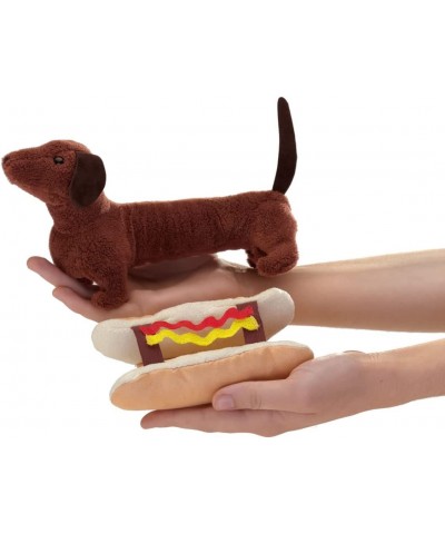 Hot Dog Finger Puppet Brown Tan Cream Yellow Red $28.64 Plush Puppets