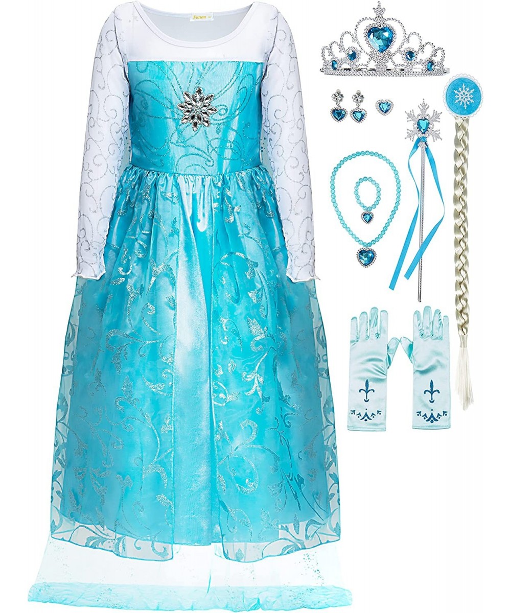 Elsa Costume for Girls Princess Dress Sparkling Sleeve $47.73 Kids' Costumes