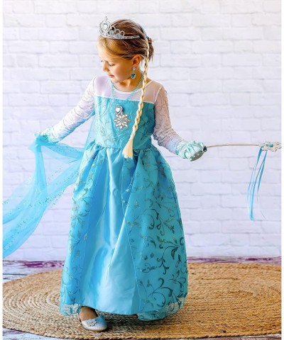 Elsa Costume for Girls Princess Dress Sparkling Sleeve $47.73 Kids' Costumes