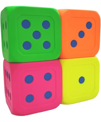 Macro Giant 6 Inch Soft Foam Jumbo Big Playing Dice Set of 4 Neon Color Math Teaching Teaching Aids Board Games Kid Toy $71.8...