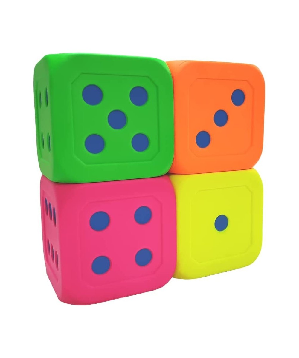 Macro Giant 6 Inch Soft Foam Jumbo Big Playing Dice Set of 4 Neon Color Math Teaching Teaching Aids Board Games Kid Toy $71.8...