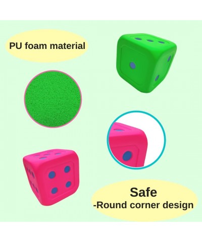 Macro Giant 6 Inch Soft Foam Jumbo Big Playing Dice Set of 4 Neon Color Math Teaching Teaching Aids Board Games Kid Toy $71.8...