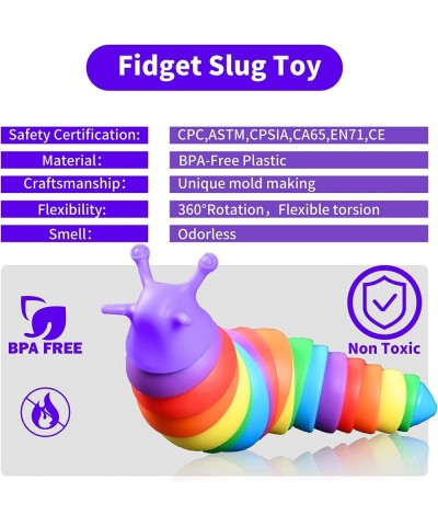 Fidget Slug Slug Fidget Toy Anxiety Relief and Sensory Fidget Toy for Kids and Adults Fidget Party Favors About 7.5 Inch Rain...