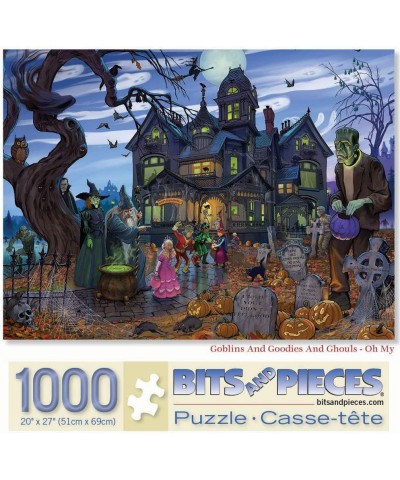 - 1000 Piece Jigsaw Puzzle for Adults 20" x 27"  - Goblins and Goodies and Ghouls - Oh My - 1000 pc Haunted House Halloween T...