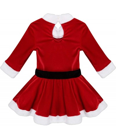 Kids Girls Christmas Miss Santa Claus Dress Costume Velvet Ballet Tutu Dress Leotard Dancewear $29.59 Kids' Costumes