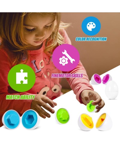 Matching Eggs Set Easter Egg - Color & Shape Recognition Sorter Skills Toys for Toddlers Early Learning Educational Fine Moto...