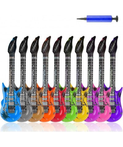 10 Colors 35 Inch Inflatable Guitar Toy Rock Star Inflatable Electric Colorful Guitar Rock 'N Roll Party Favor for 80s 90s Th...